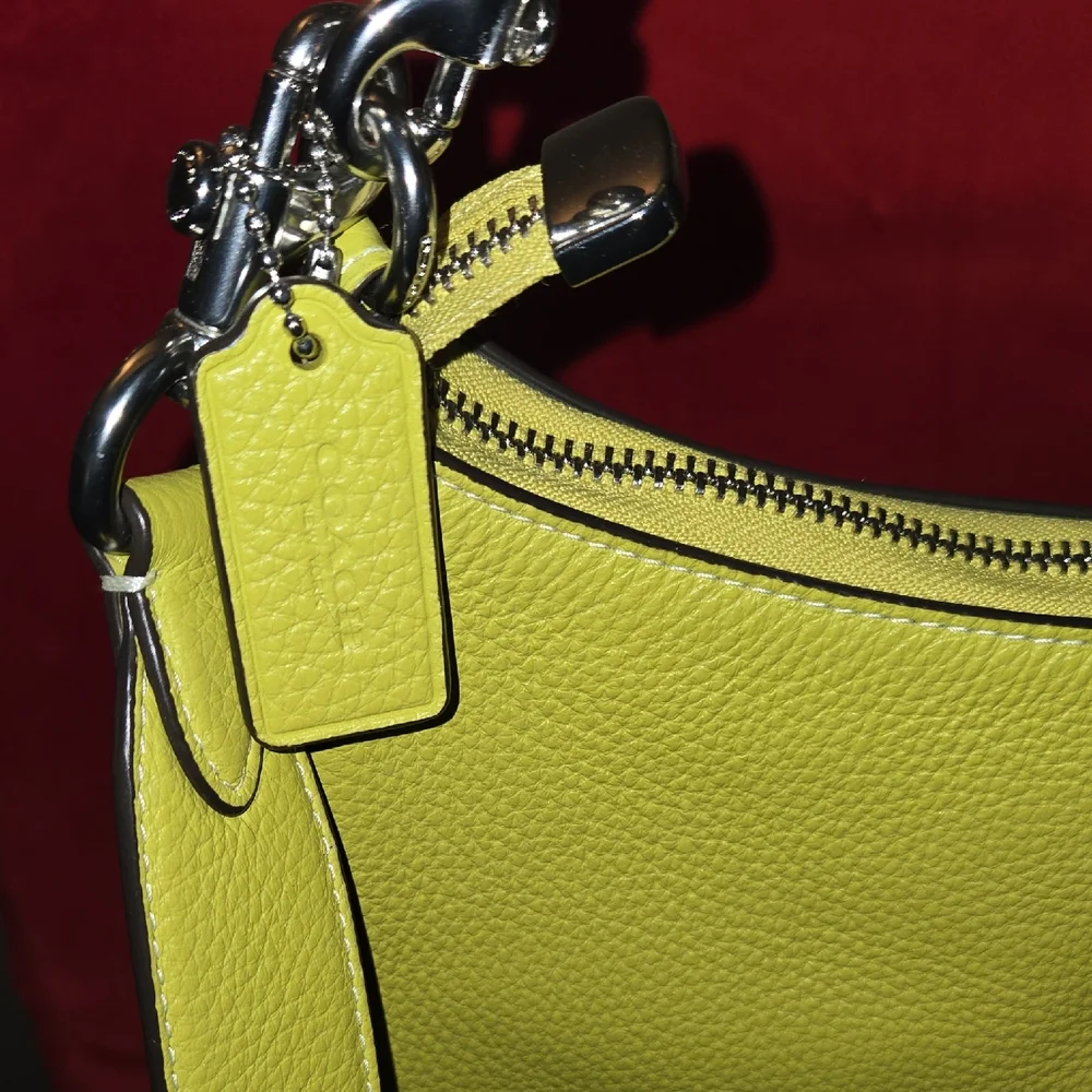 Coach Teri Shoulder Bag in Lime Green and Light Khaki - Picture 5 of 9
